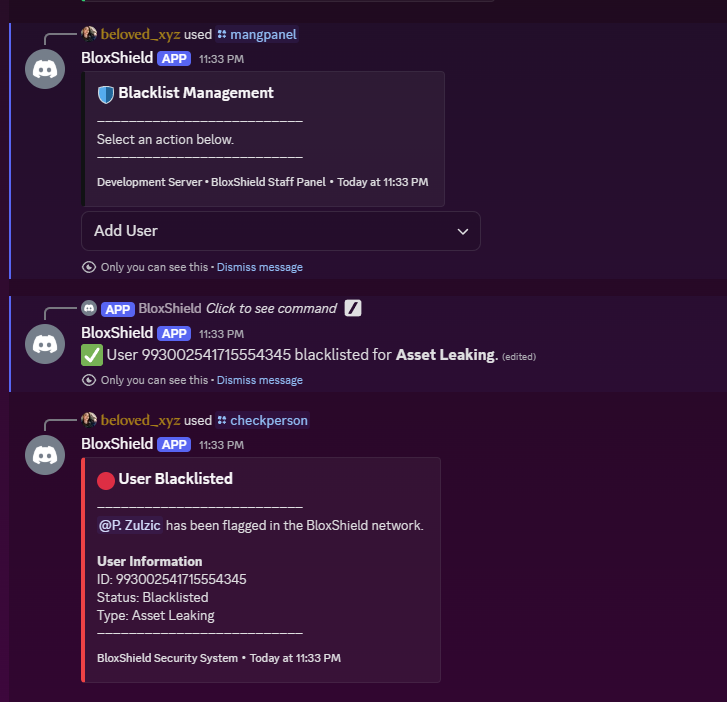 BloxShield staff managment side of things